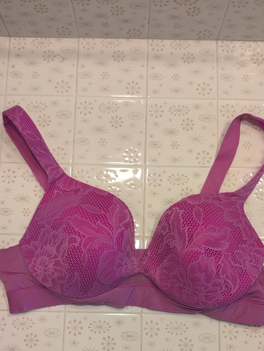 Cacique Fuchsia Lace Underwire Bra